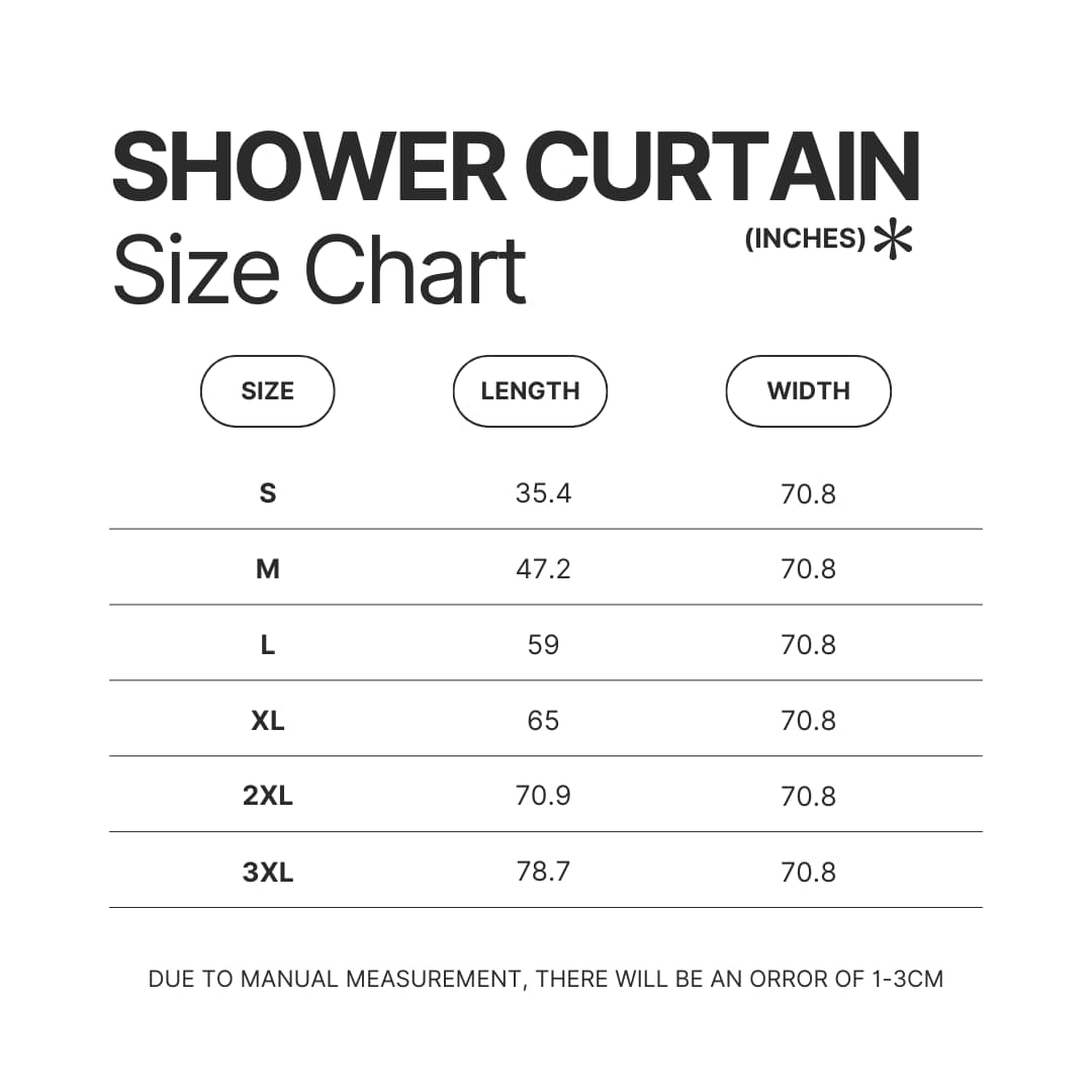 Shower Curtain Size Chart - Tokyo Ghoul Shop
